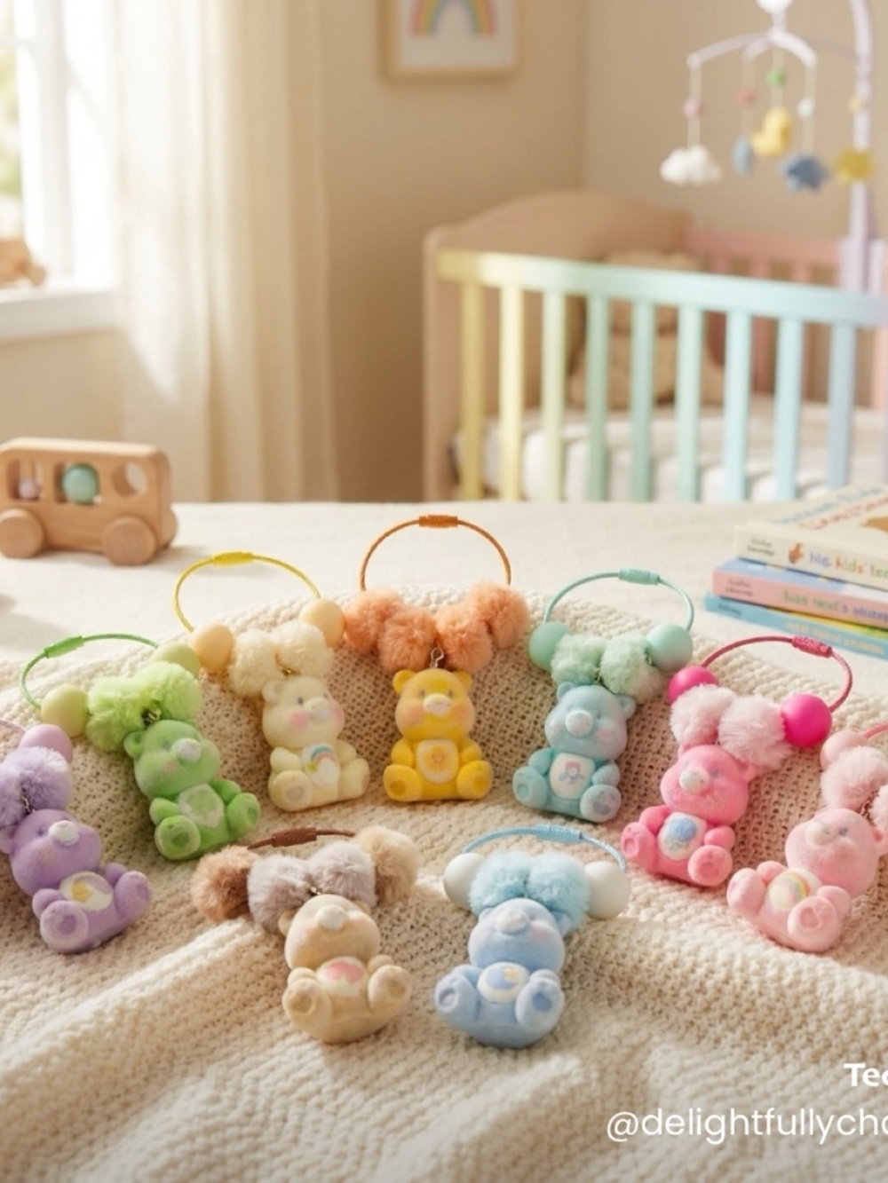 VELVET RAINBOW YELLOW CARE BEAR CHARM